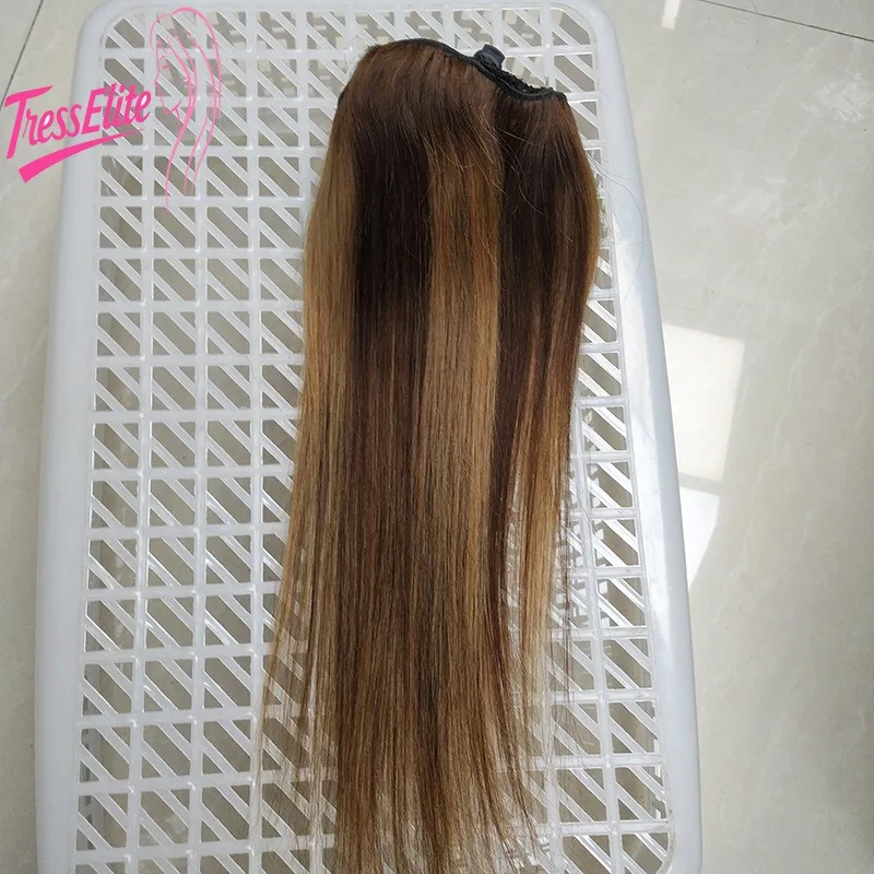 

Высокое качество, настоящий человек, мелирование волос, цвет фортепиано P4/27, контрастный цвет, хвост на шнурке, прямой хвост, модный