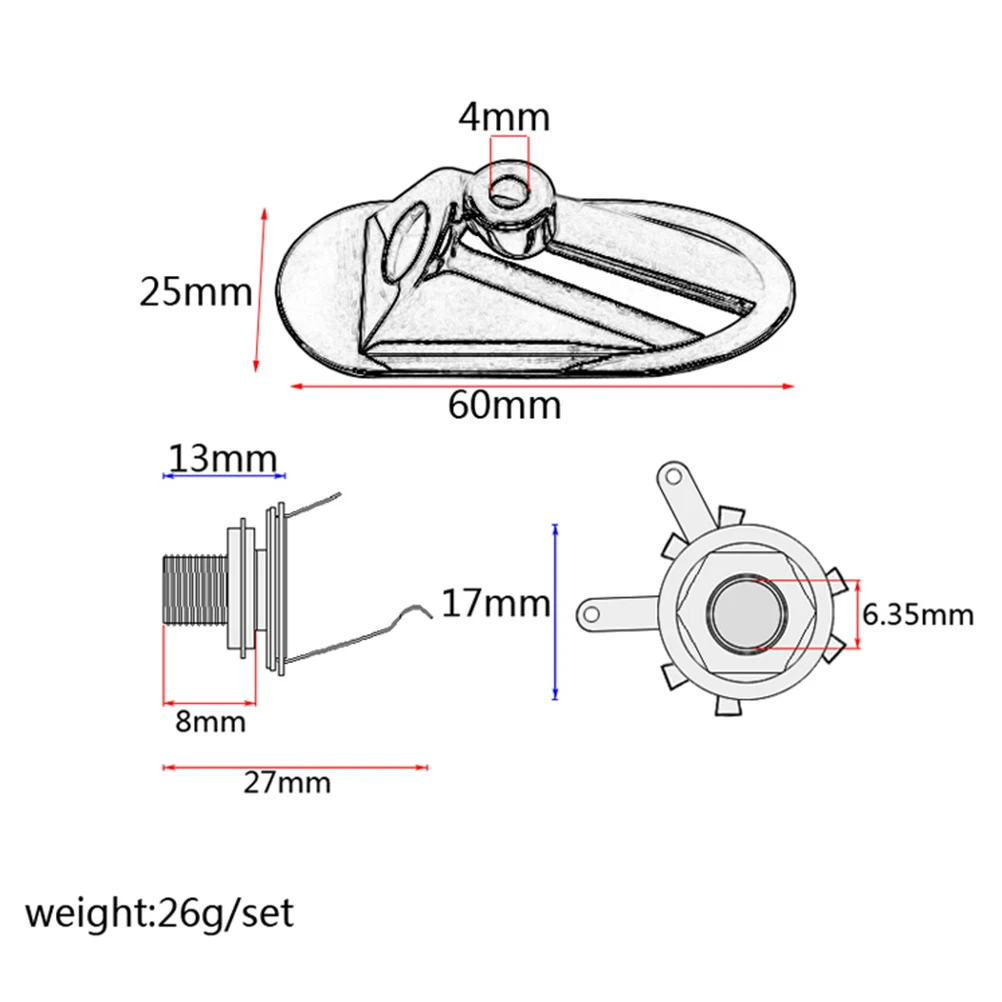 

Metal Boat Type Guitar Pickup Output Input Jack Socket With Plating For Electric Guitar Bass Replacement Parts