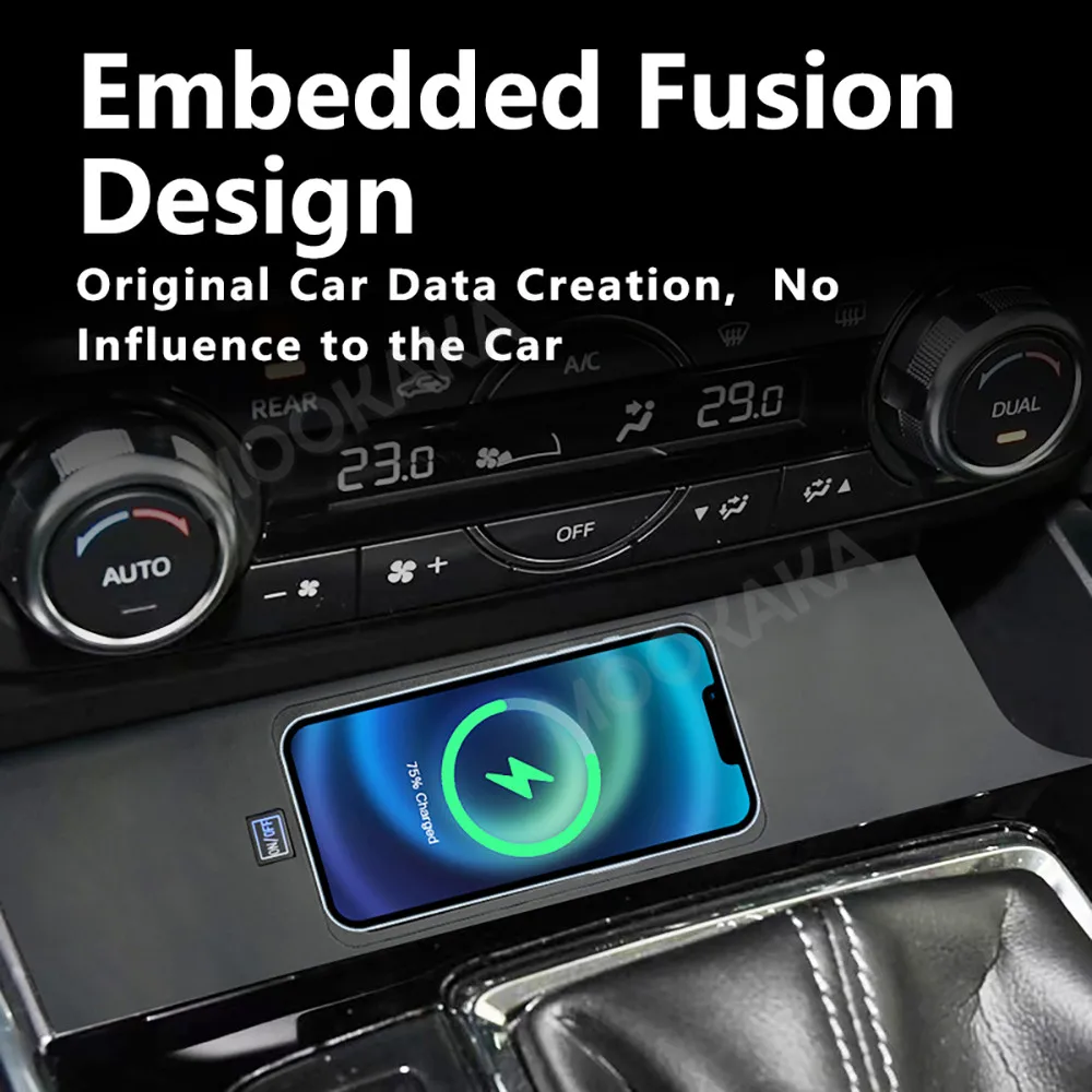 

For MAZDA CX-8 2019-2023 Quick QI Car Wireless Charger Fast Charging Intelligent Infrared Mobile Phone Dashboard