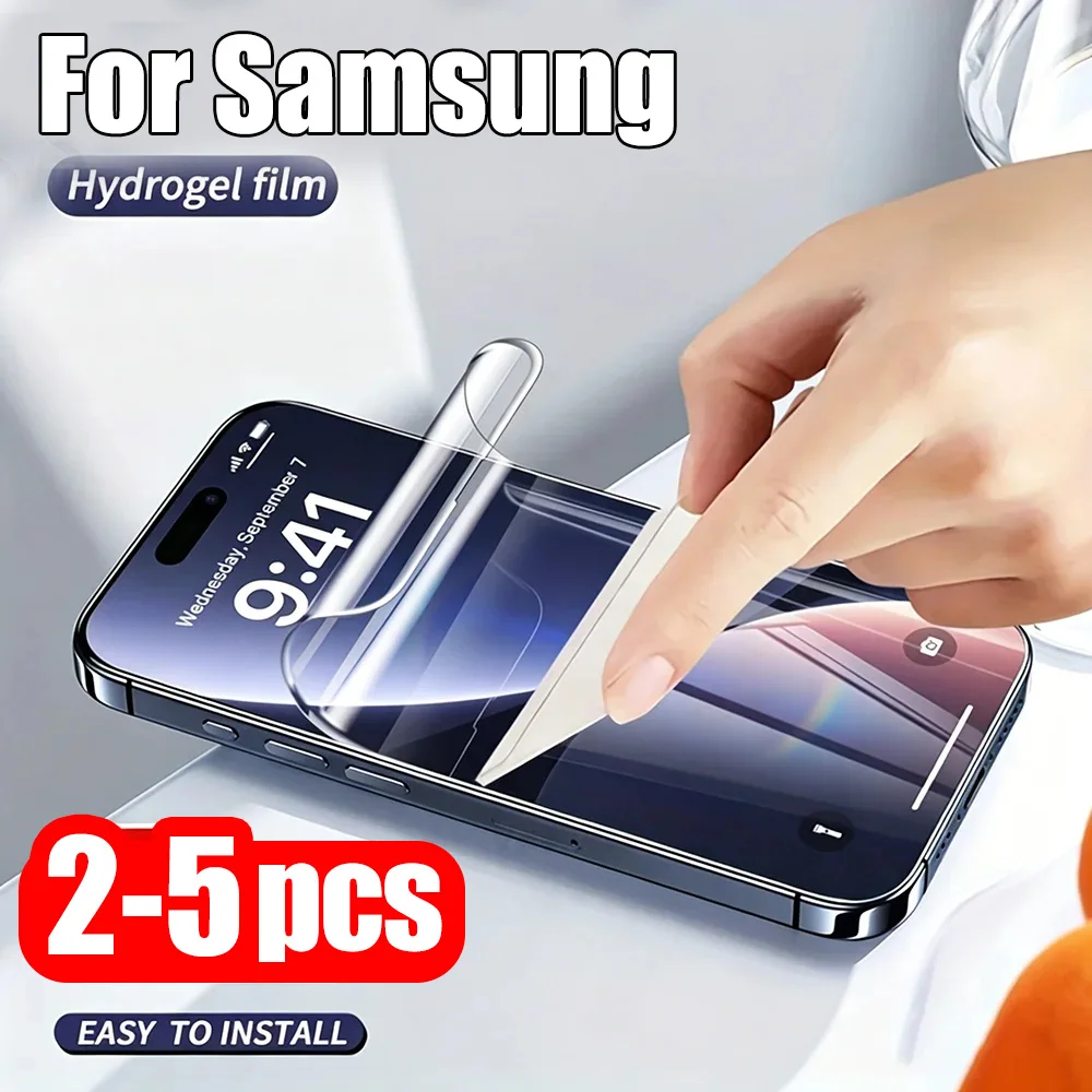 2-5 Stück Hydrogel-Folie Displayschutzfolie für Samsung S26 Ultra S25 Plus S24 FE S23 S22 S21 S20 Note 20 Pro M23 5G Bildschirmschutz