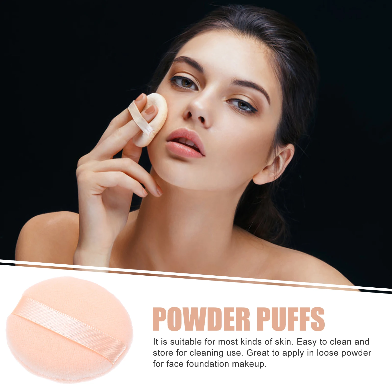 

4 Pcs Puff Round Large Soft Baby Face Sponges Loose Foundation Makeup Body Beauty Tools