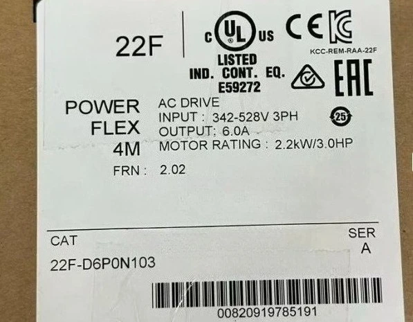 Brand New Orignial 22F-D6P0N103 4M AC Drive 480VAC Three Phase 6A 2.2KW 3 Fast Delivery
