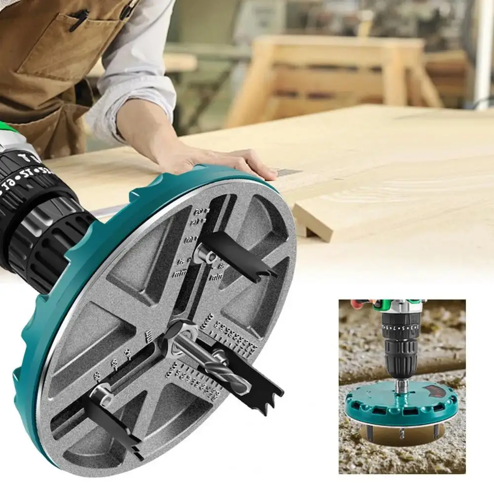 

Three-toothed Hole Saw Adjustable 3-teeth Hole Saw Tools for Woodworking Safe Wide Application Round Hole Opener Kit 45-130mm