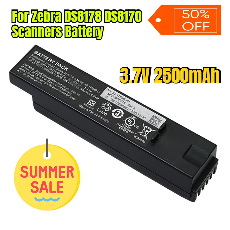 

3.7V 2500mAh 82-176890-01 for Zebra DS8178 DS8170 Scanners Battery