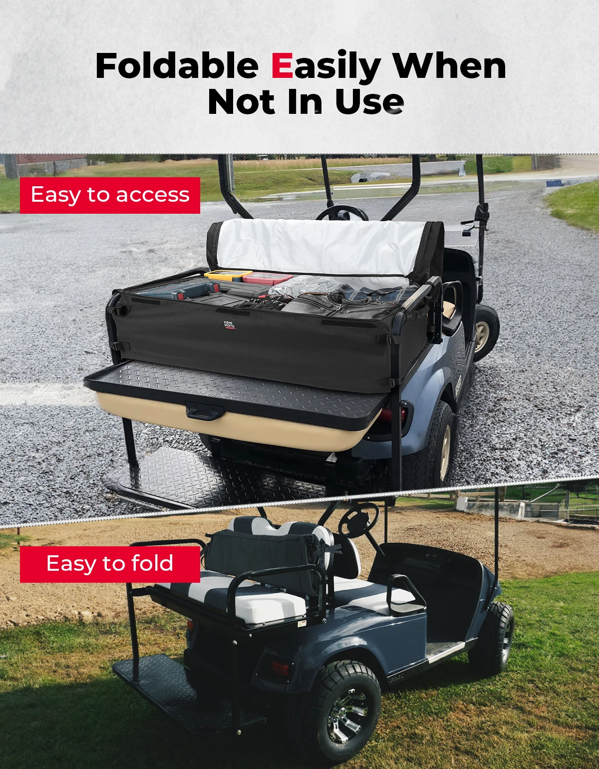 Kemimoto Universele Golfkar Opbergtas Compatibel Met Club Car Ezgo Drive Kandi 800d Waterdichte Boodschappen Zwarte Tas