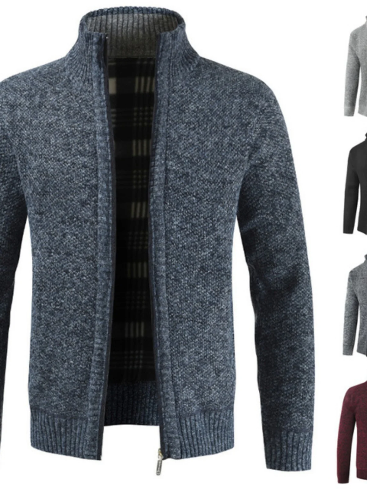 

Мужской зимний теплый длинный вязаный кардиган-свитер Vitali Sle с двойным рубчиком, утолщенный, для повседневной носки