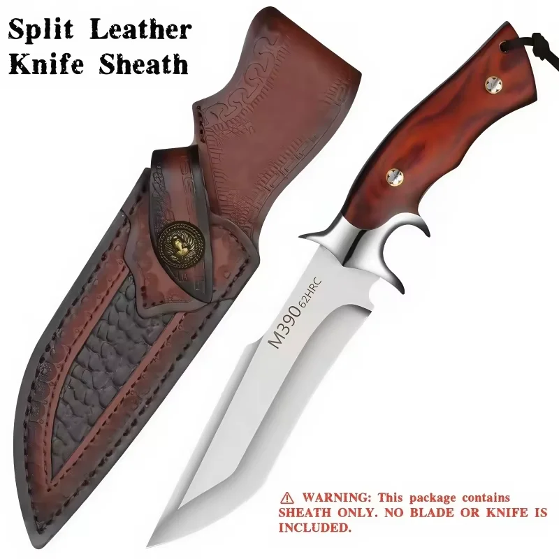 NEW Leather Sheath Belt Knife Sheath with Waist Belt Buckle Pocket Tool Knife Protective Cover (Knife Not Included)