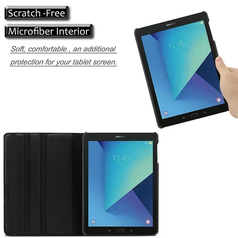 Voor Samsung Galaxy Tab S3 9.7 SM-T820 SM-T825 T829 Tablet Case 360 Roterende Opvouwbare Stand Beugel Flip Lederen Beschermhoes