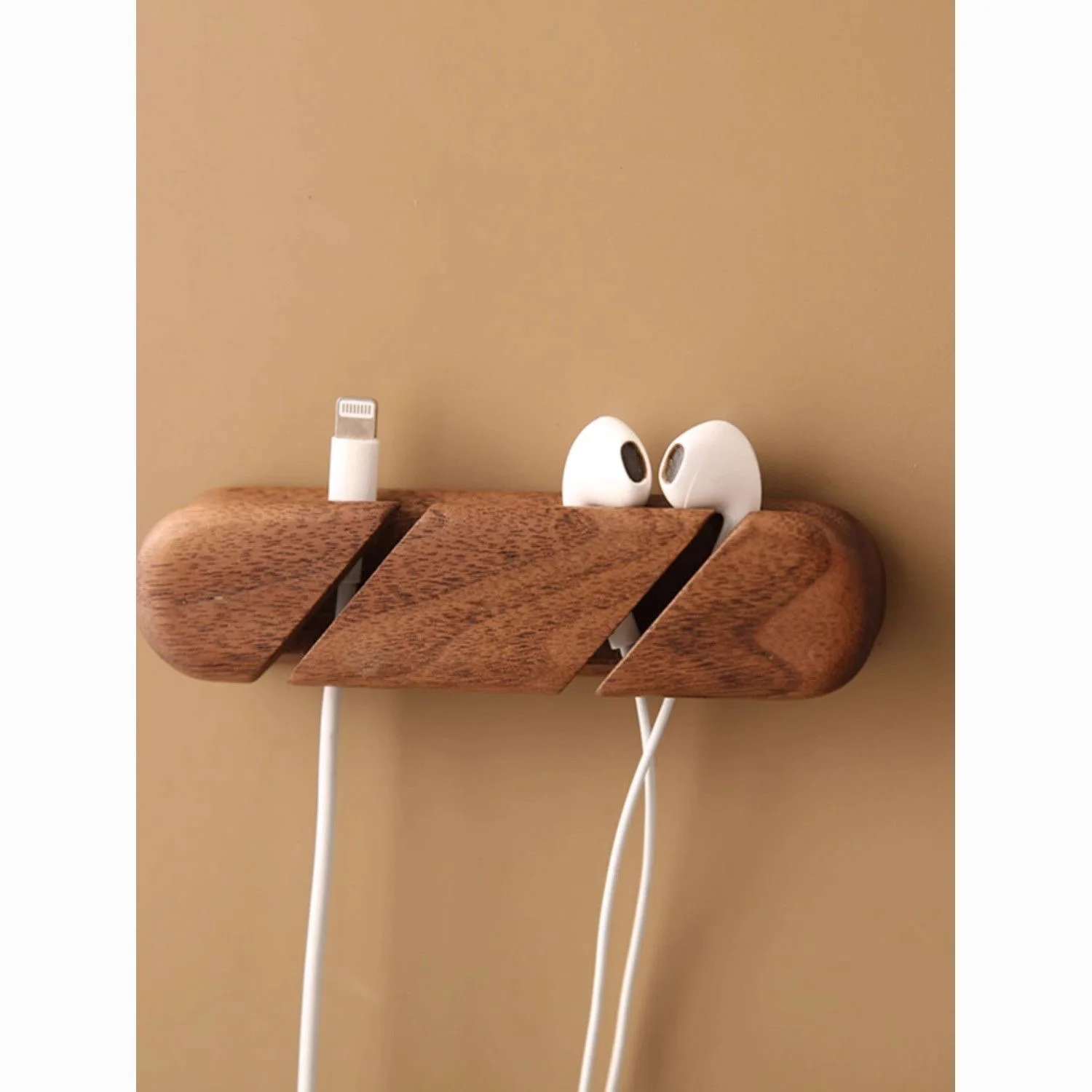 2PCS MIX Solid wood cable organizer, data cable, charging cable, desktop cable management device, wire organizer, mouse cable