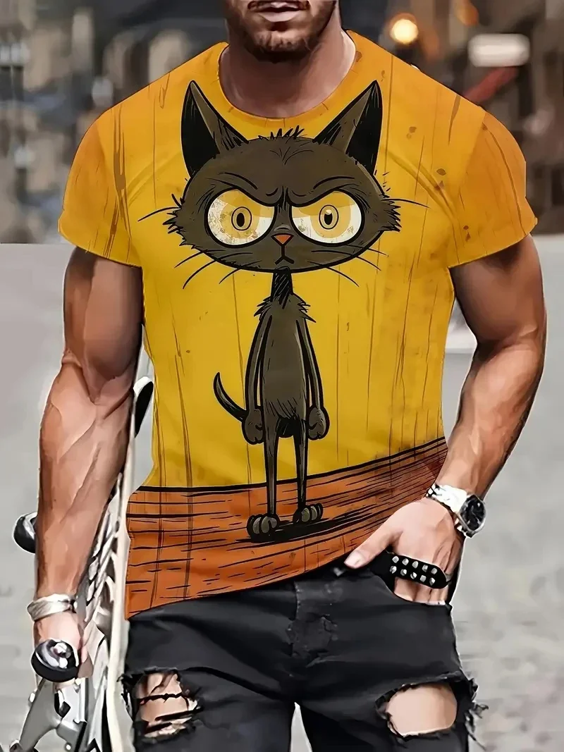 

vFashion 2025 Funny Dragon Pattern Men's T-Shirt Personality Animal 3D Printed T-shirt Men Summer Loose Short Sleeve Tee