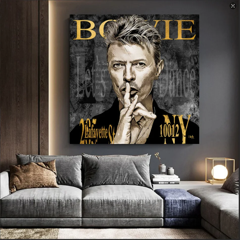 David Bowie Singer Canvas Wall Art Music Legend Pop Culture Decor Unframed Ready to Hang Abstract Artwork for Home Office