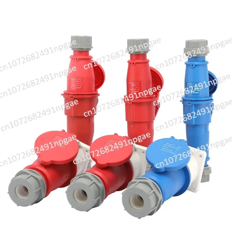 Aviation Socket 380v Industrial Plug16a3 Hole Industrial 32A5 Hole Straight Seat Concealed Waterproof Socket