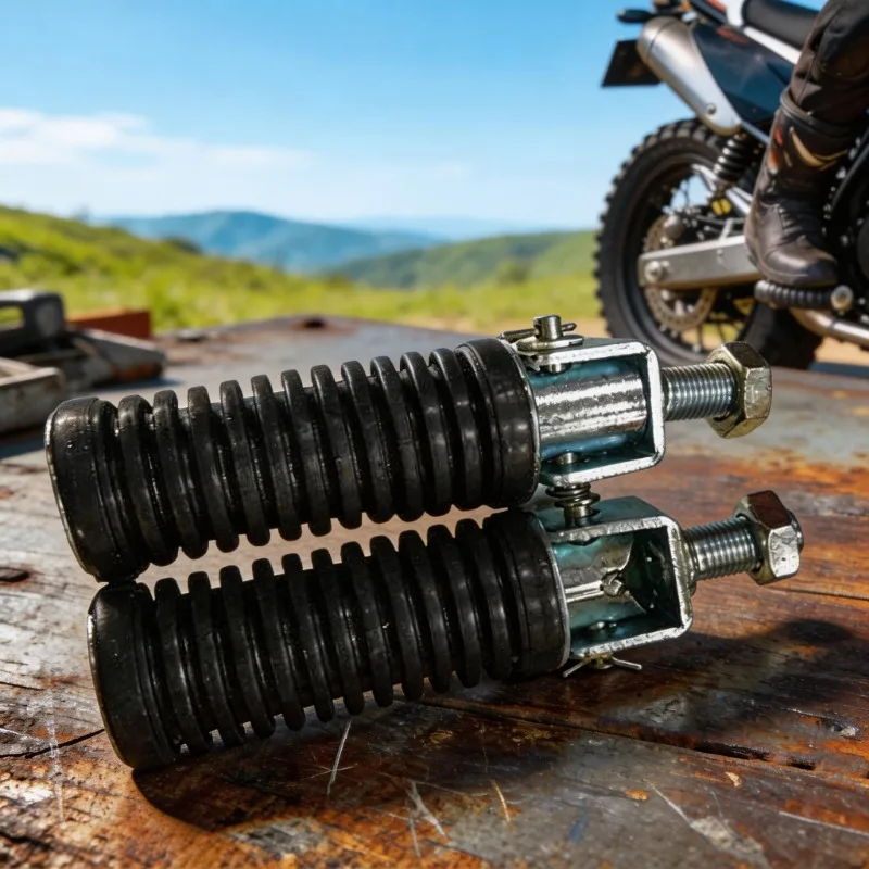 1Pair Universal Motorcycle Rear Pillion Footpegs Footrests Foot Pegs Rests 10mm Thread for Rider Comfort Durable Aluminum