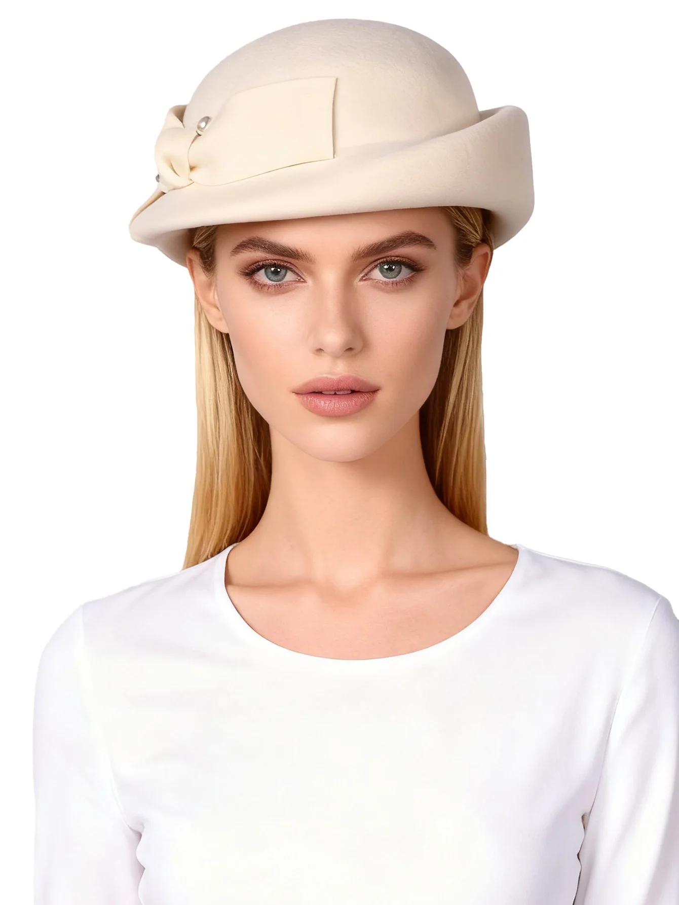 FS Wollfilzhüte für Damen, weiße Baskenmütze, Frühling und Winter, elegante Kirche, Hochzeit, Fedoras, Fascinator, Cocktailparty, Pillbox-Kappe 2023