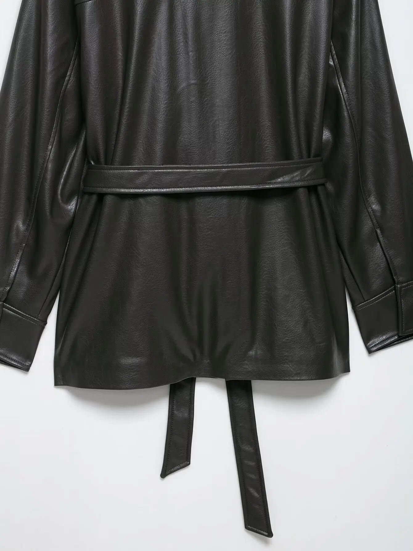 Outono feminino jaqueta de couro do plutônio vintage lapela zíper casaco de couro falso alta rua motocicleta outwear com cinto streetwear