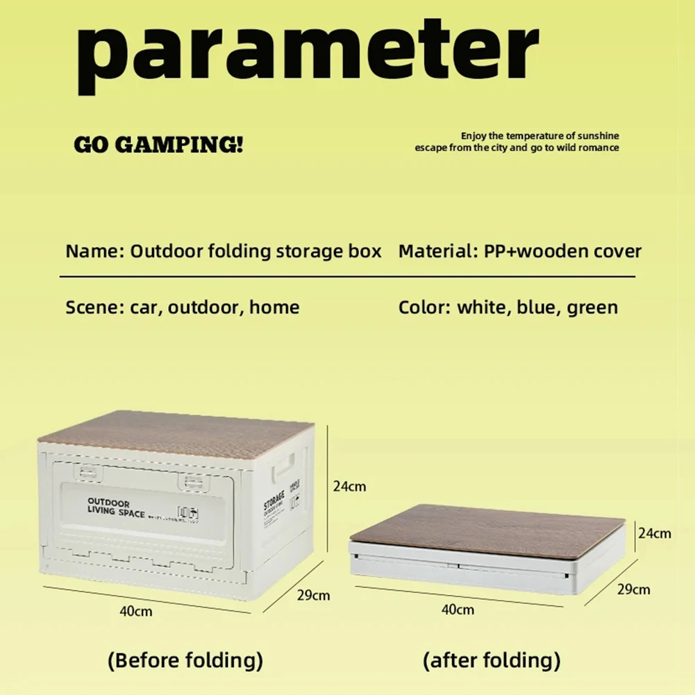 Camping storage box, trunk organizer, camping picnic camping box, car folding outdoor bench and chopping board