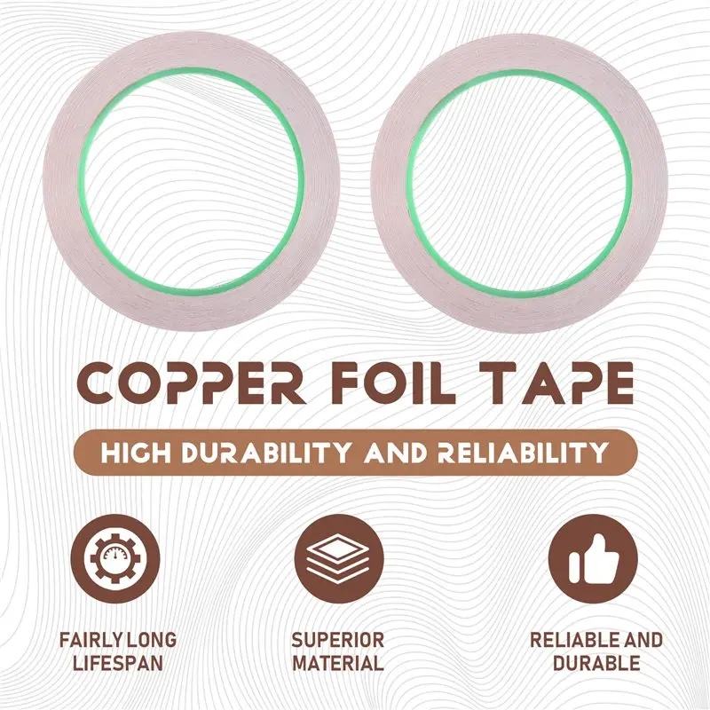 M12K-5Mm Backed Copper Foil Tape For Stained Glass (2Roll) Durable Easy Install Easy To Use