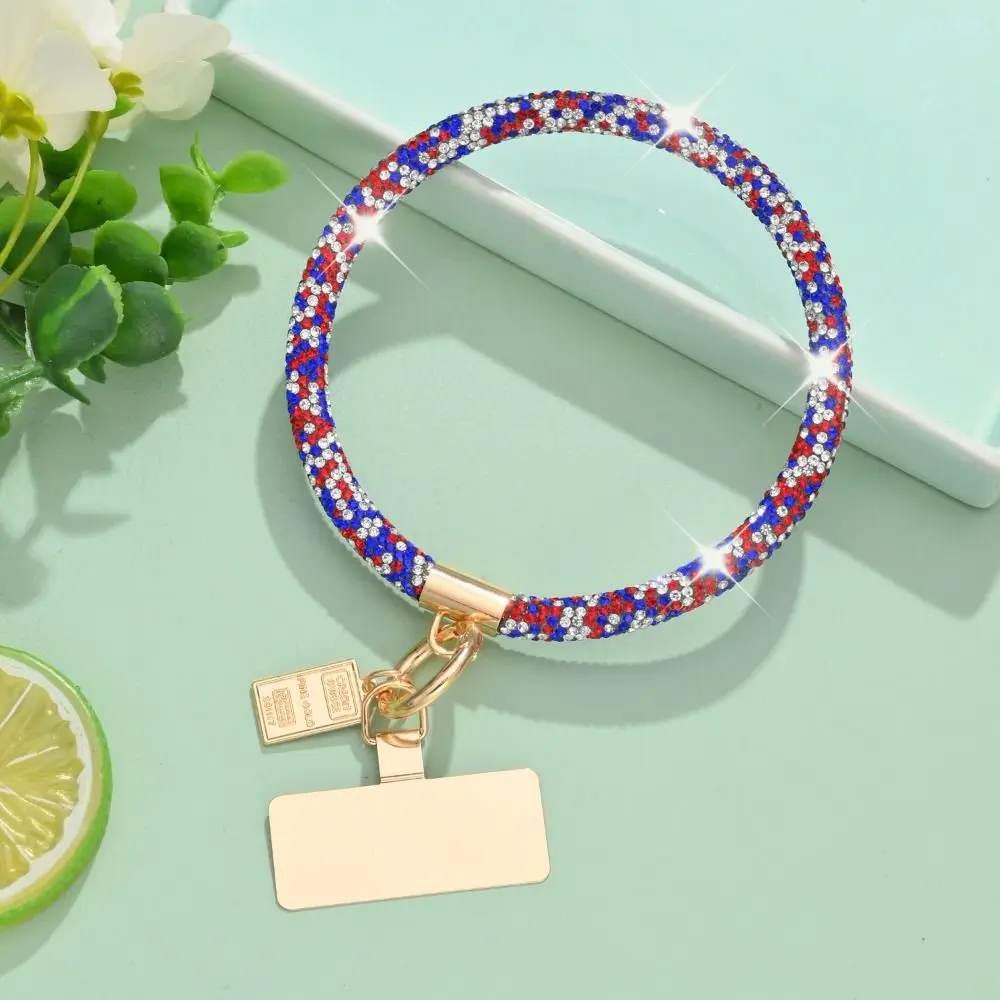 

Блестящий ремешок для телефона со стразами, яркий, ярко-блестящий, на запястье, с защитой от потери, аксессуар для телефона