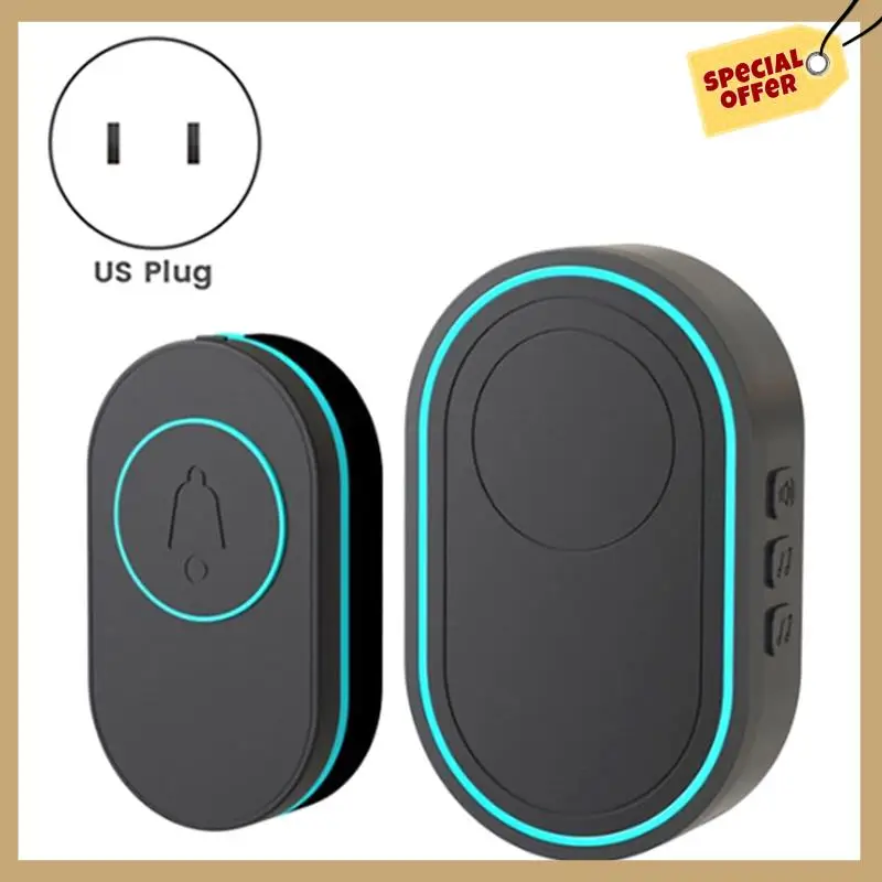 ذكي جرس الباب اللاسلكي المنزل ترحيب الجرس مقاوم للماء جرس الباب الذكي الرنين مقاوم للماء زر الطوارئ الولايات المتحدة التوصيل دائم