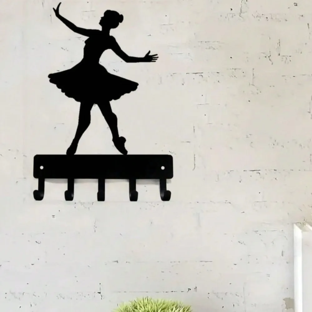 قطعة واحدة من خطاف تزيين المنزل من راقصة الباليه، خطاف تخزين معدني متعدد الوظائف مثبت على الحائط، مناسب لمدخل غرفة نوم المطبخ