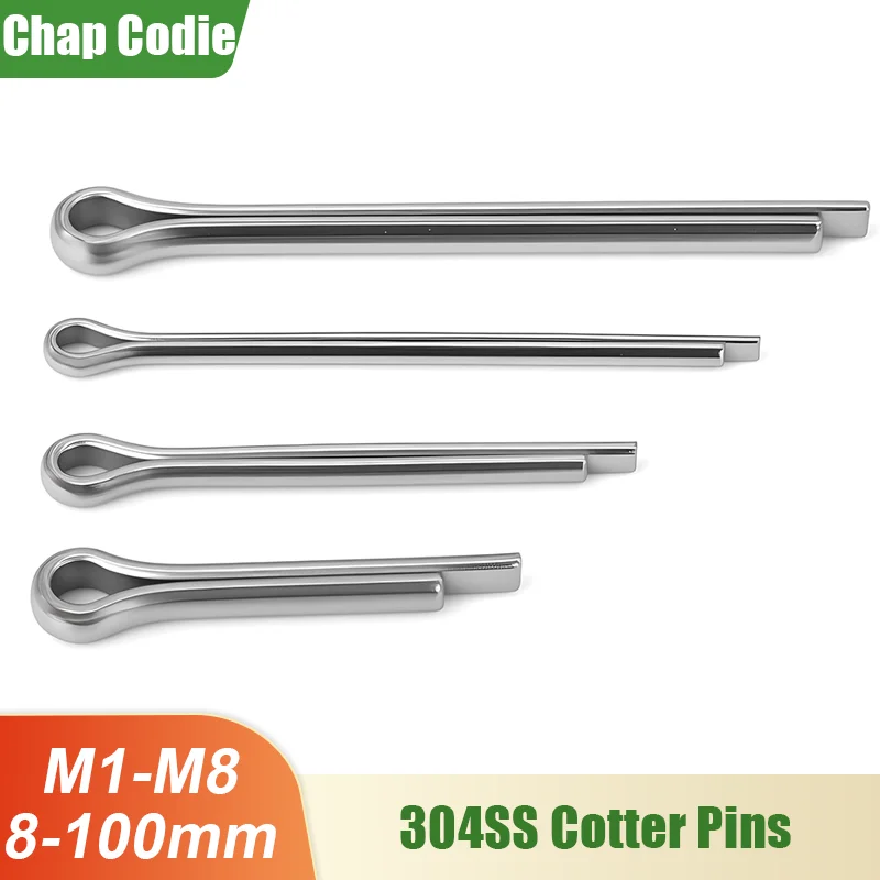 M1 M1.2 M1.5 M1.6 M2 M2.5 M3 M4 M5 M6 M8 GB91 304 Stainless Steel Cotter Pin 304 SS U-pin Metal Lock Fixing Shaft Split Pins