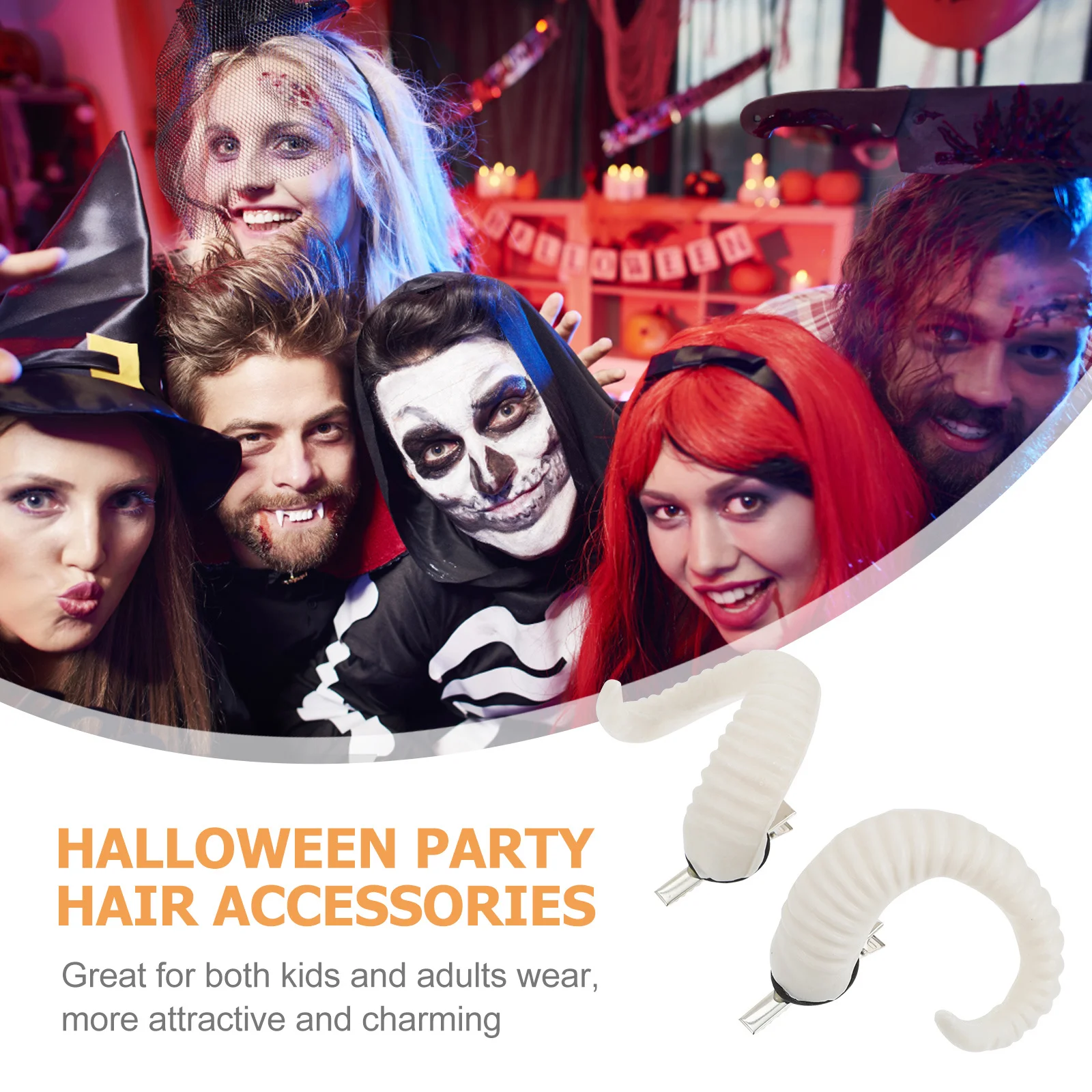 زوج من دبوس الشعر على شكل قرن الأغنام، عصابة رأس صناعية فريدة من نوعها، أزياء الهالوين التأثيرية، ملحقات الحفلات، قرون الأغنام الاصطناعية