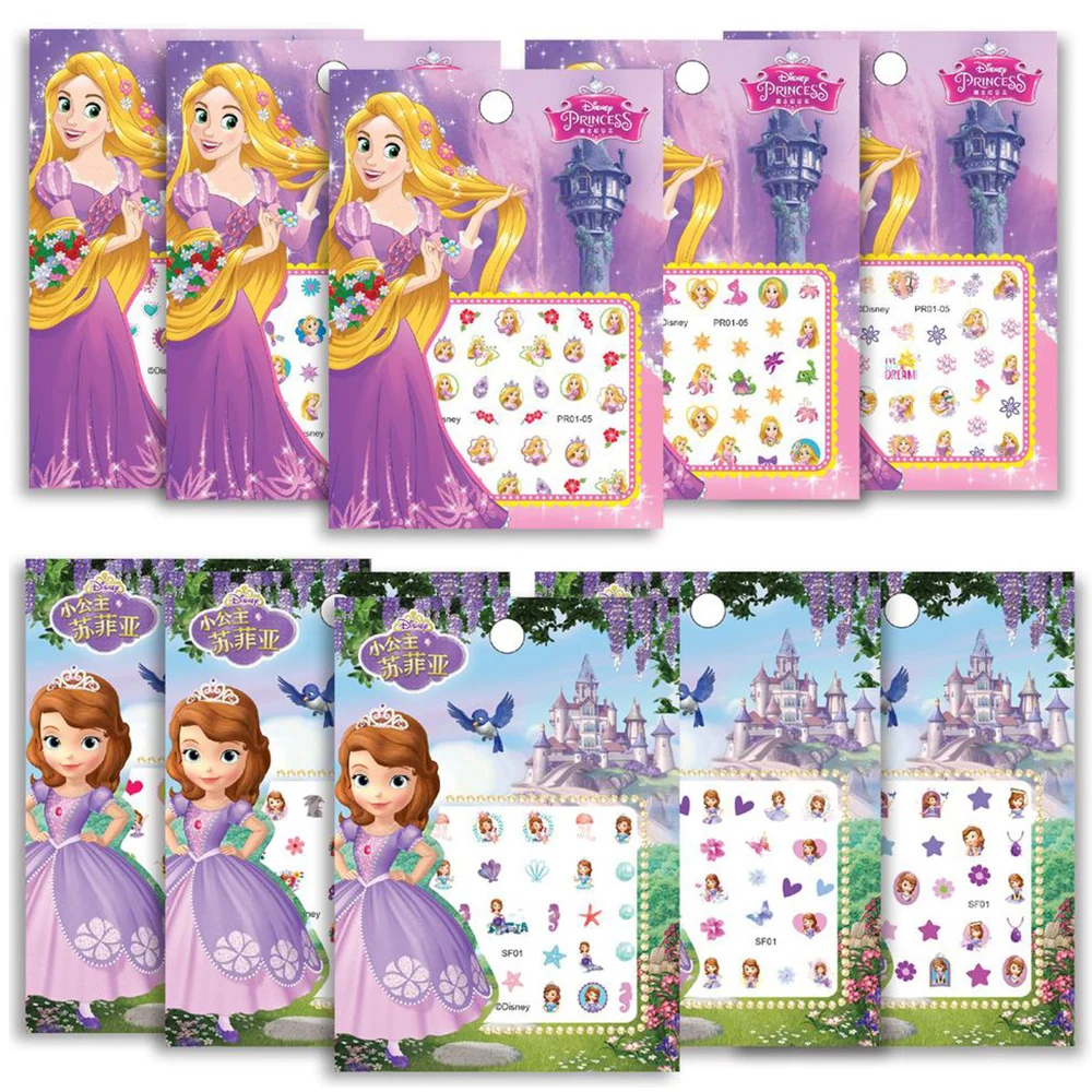 Autocollants pour ongles de dessin animé Disney, 5 pièces, princesse Mickey, point de la reine des neiges, décalcomanie de décoration pour Nail Art, Kawaii, cadeau de fête pour filles, DIY bricolage