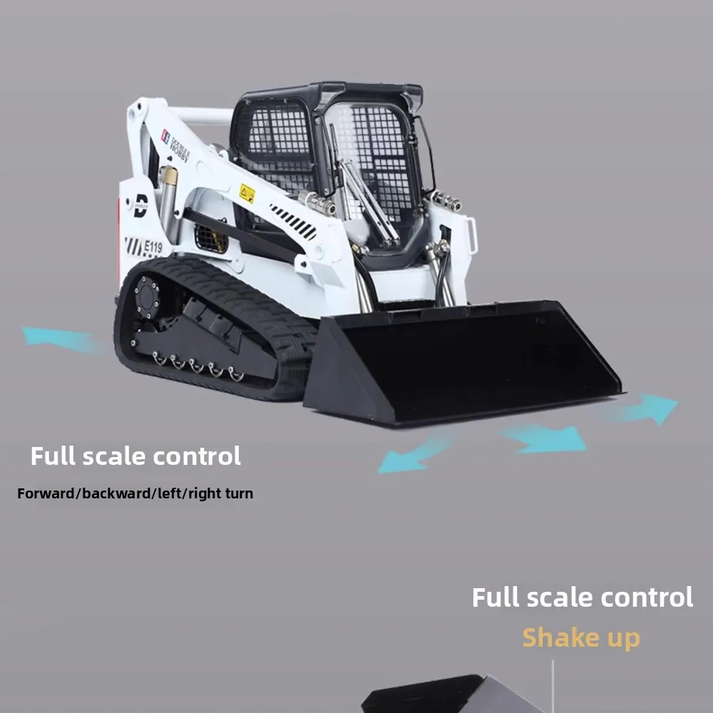 NEW DOUBLE E 1/14 RC Hydraulic Tracked Bobcat Engineering Vehicle Skid Loader E119 For KABOLITE Tamiya RTR Engineering Vehicle