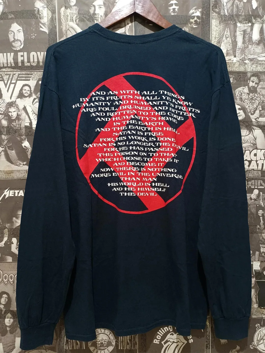 Inteity Hard Core Metal Band American Retro Long Sleeve T-Shirt Old School Dark Tee Breathable Loose Fit Youth Fashion