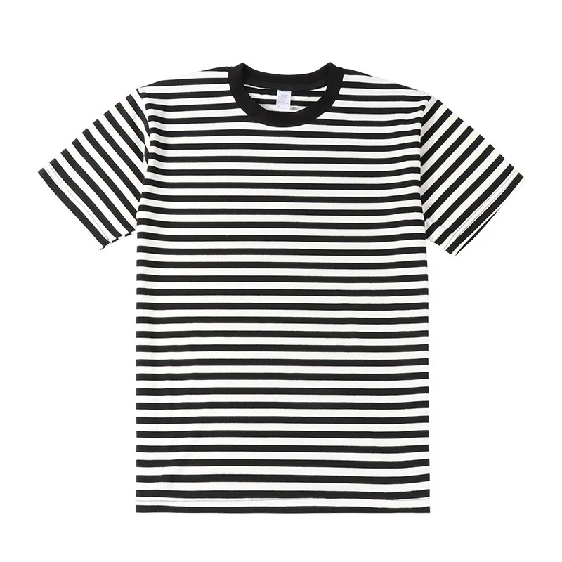 Japanese Vintage Nostalgic Striped T-Shirts For Men And Women Short-Sleeved Cotton Men\'s Loose Half-Sleeved Sea Soul Shirt