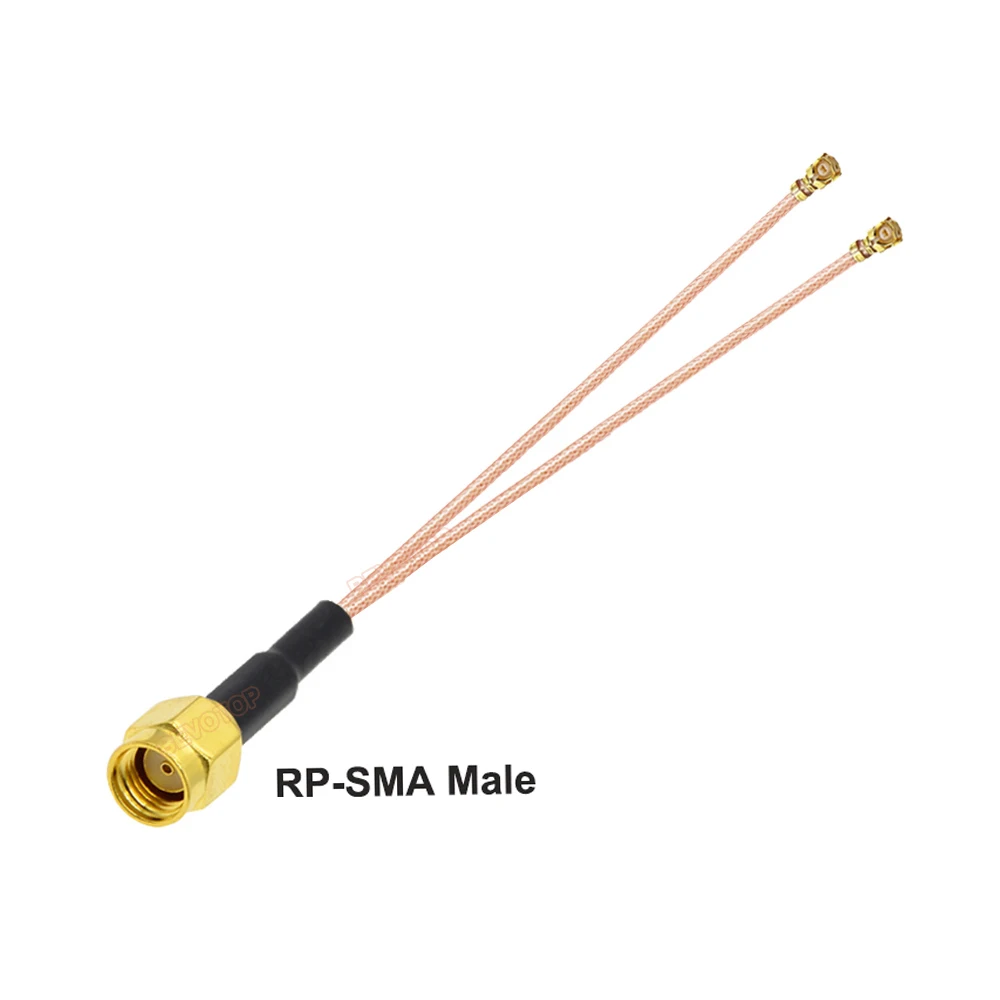 1PCS SMA to Ufl Splitter Cable RP-SMA / SMA Male to 2 x U.fl  1 Female Jack Y Type RG178 RF Coaxial Extension Jumper