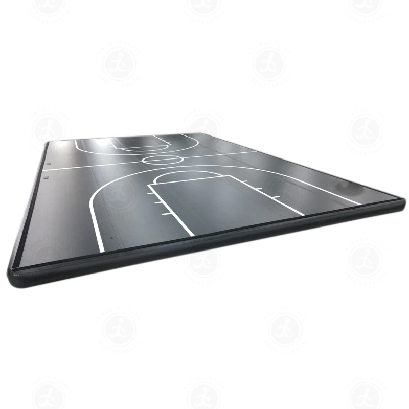 Tapete de basquete inflável com almofada de ar para quadra de basquete de tamanho grande em tecido com ponto gota