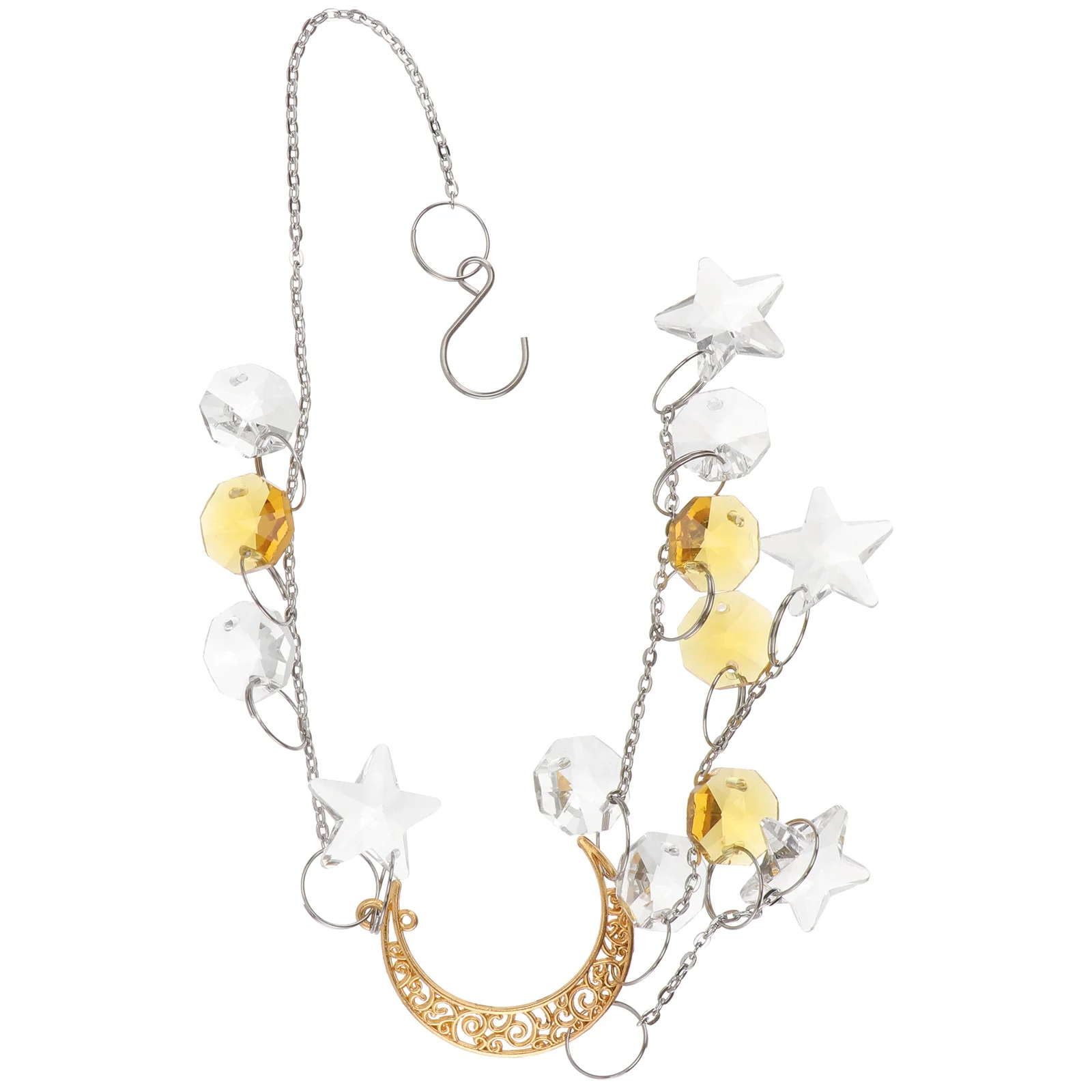 1 قطعة القمر والنجمة الرياح الرنين الزخرفية معلقة حلية حديقة في الشرفة المنزل الاسترخاء الصوت في الهواء الطلق الرياح جرس قلادة #2