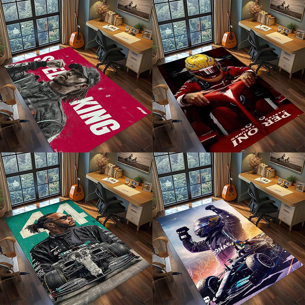 Hot L-Lewis-S 3D H-Hamilton Racing Car Carpet Rug Art for Room Decor Home Sofa Halloween Gifts Game Area Rug Non-slip Floor Mat