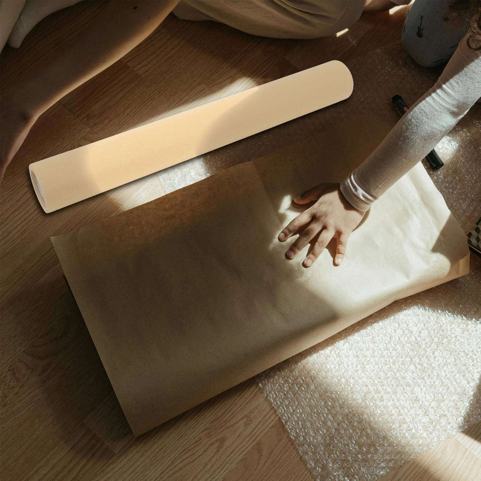 لفة ورق تغليف كرافت ورق كرافت متين لتغليف الهدايا على شكل زهرة ومشاريع فنية عتيقة أنيقة وسميكة