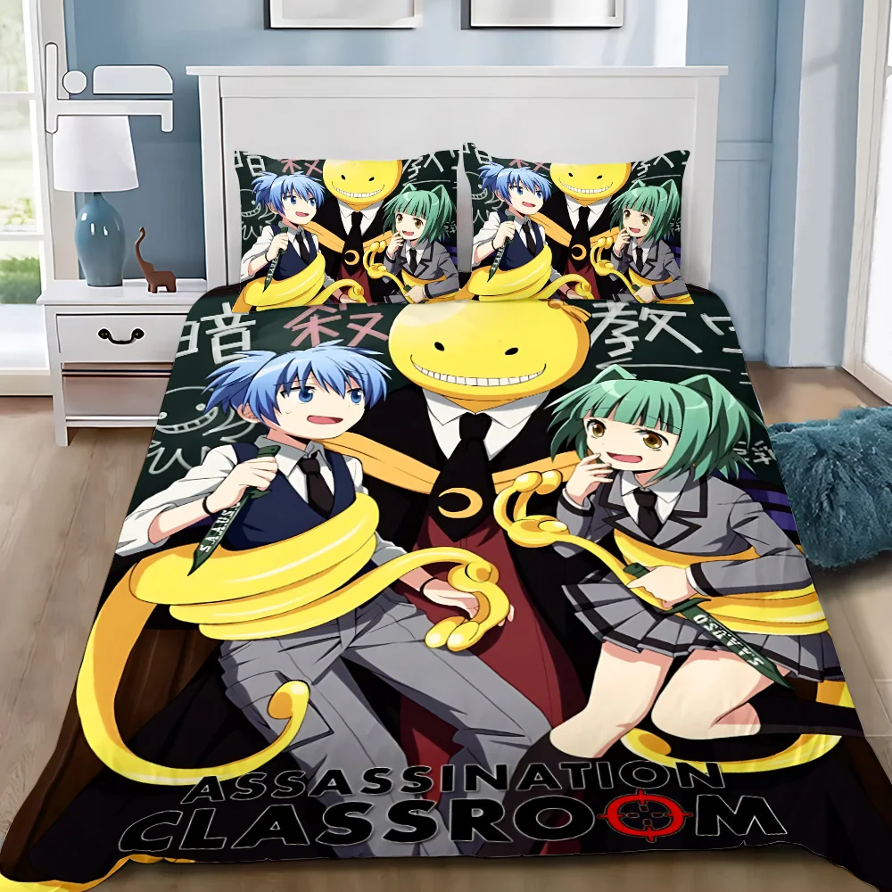 Duvet Cover Pillowcase Bedding Set Anime Assassination ClassroomS Adult Boy Girl Bedroom Decoration Children Gift Single Double