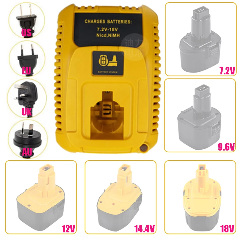 

DC9310 Ni-cd Ni-hm Battery Charger For Dewalt 7.2V 9.6V 12V 14.4V 18V Series DC9096 Electric Drill Screwdriver Accessory DE9310
