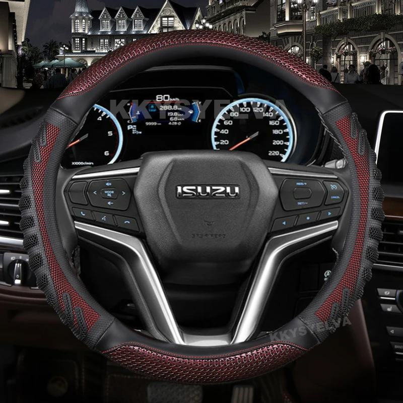 

Car Steering Wheel Cover Carbon Fibre Leather For Isuzu D-MAX 2013-2018 mu-X 2013-2018 D-Max MU-X III2020- 2023 Auto Accessories