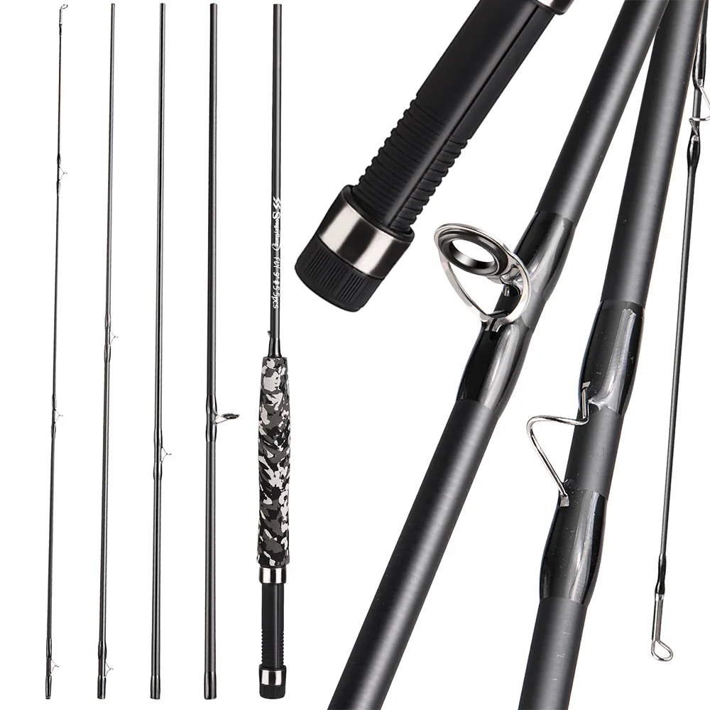

Sougayilang 2.7m Fly Fishing Rod Lightweight Ultra Portable 5 Section Carbon Fiber Rod Graphite EVA Handle Travel Fly Rod Pesca