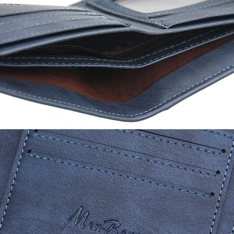 New Short Men Wallets High Quality Card Holder Casual  Male Purses Small Card Bag Photo Holder Men's Removable Card Slot image 4