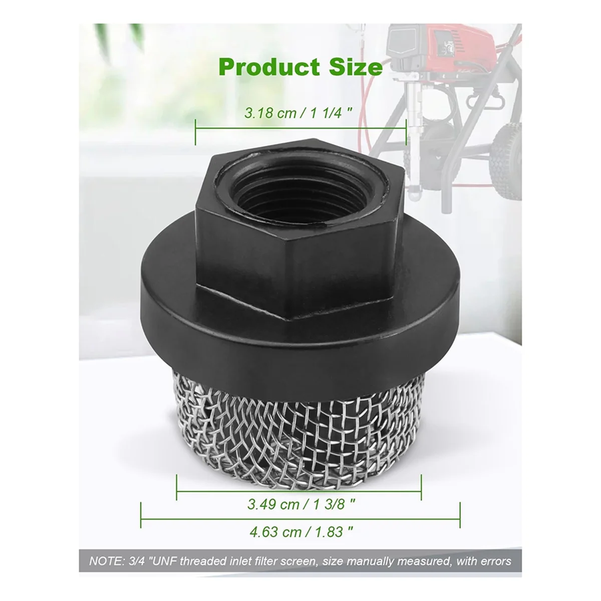 700805/700-805 Airless Paint Sprayer Air Inlet Filter Suitable for 3/4 Inch Threaded Inlet Filter Screen Suction Filter