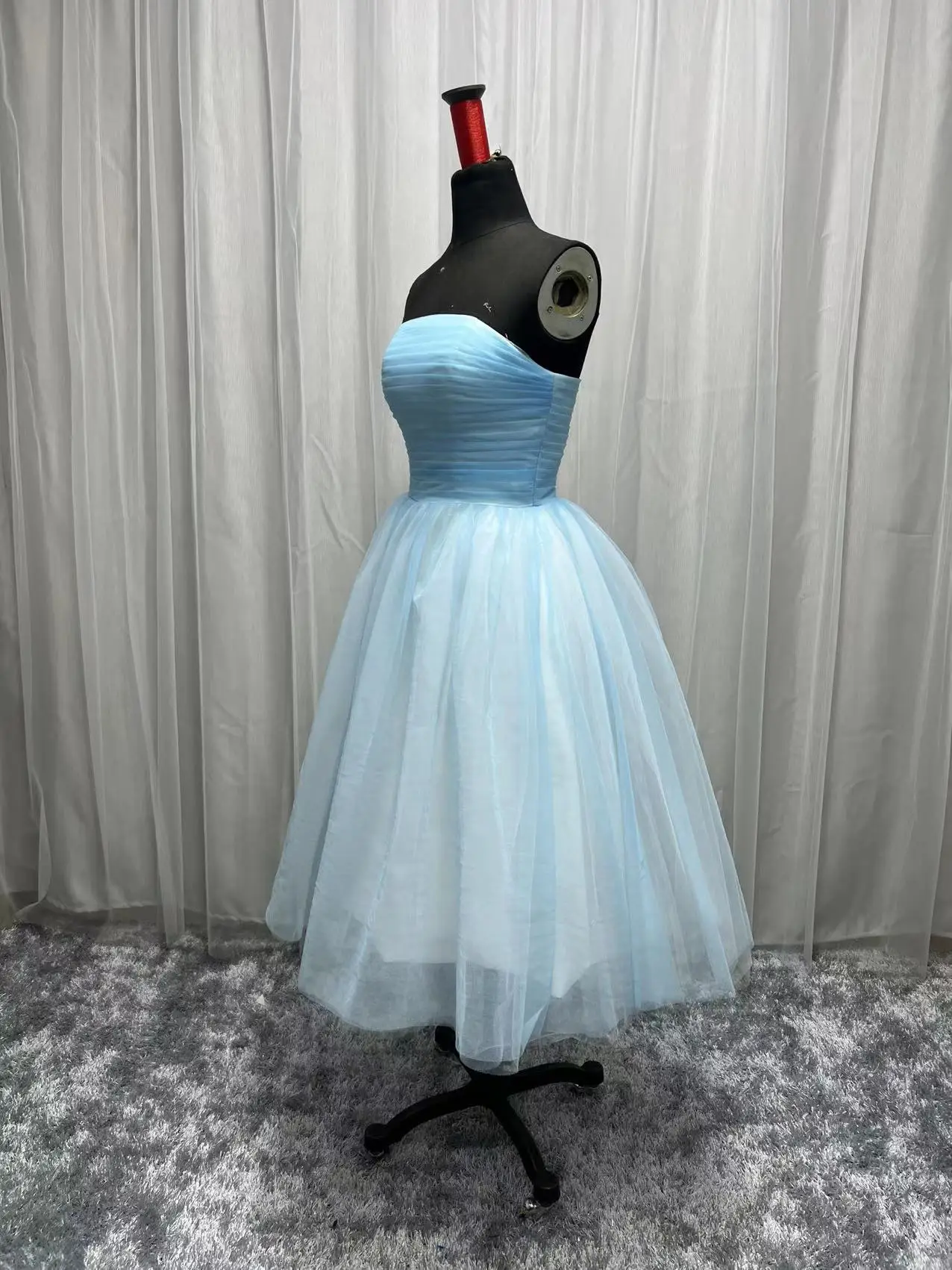 Robe de bal courte en Tulle, grande taille, sur mesure, Tutu à plis, robe de soirée formelle, 2022