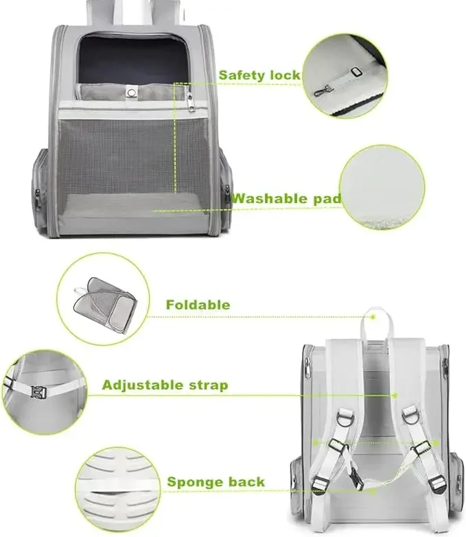 Pet Carrier Bag Breathable Cat Backpack Outdoor Foldable Portable Travel Transport Bag For Cats And Puppy Carrying Pet Supplies