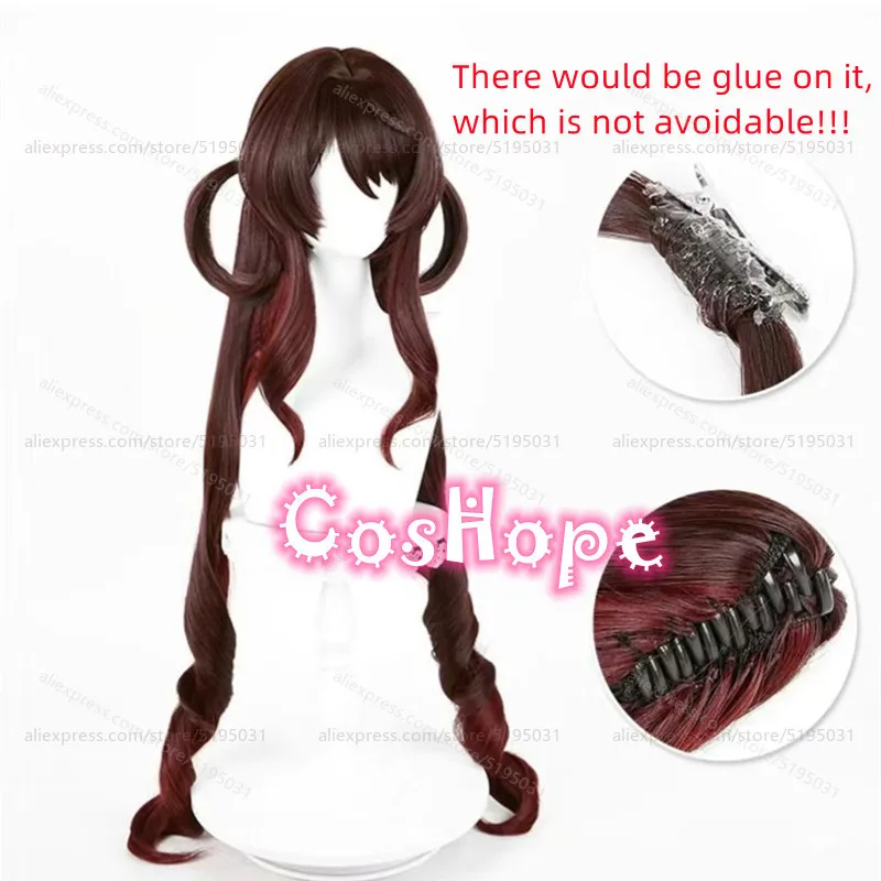 Lantern Rite Hutao Cosplay Wig with Double Ponytails Brown Gradient Wig Heat Resistant Synthetic Wigs for Halloween Costume