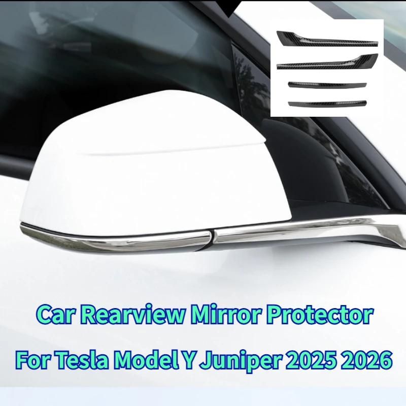 For Tesla Model 3 Y Highland Juniper 2026 Rearview Mirror Anti-collision Strips Trim Anti-scratch Sticker Cover ﻿Accessories