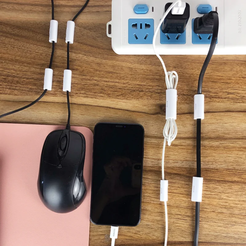 Organizator kabli USB Klipsy Nawijarka do przewodów Uchwyt do słuchawek Mysz Zacisk do przewodu Ochrona Zarządzanie Haczyki samoprzylepne Biurko Artykuły domowe — zdjęcie 6