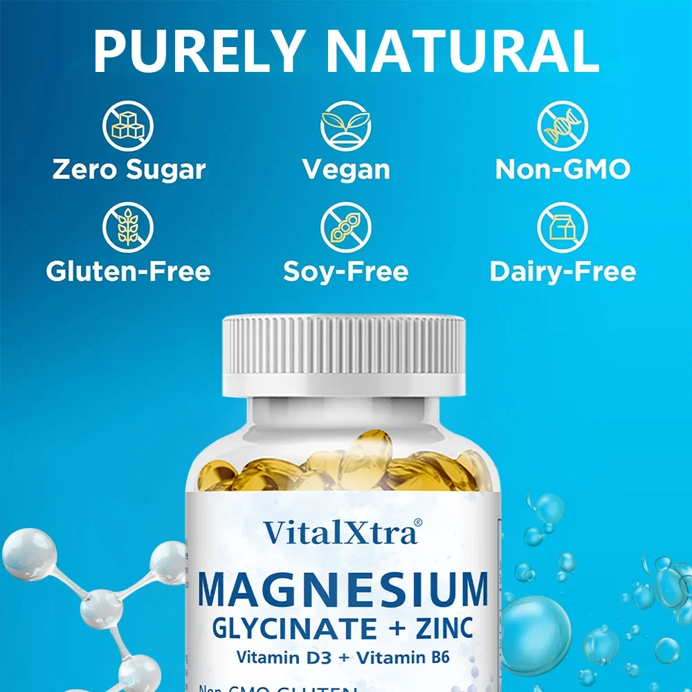 كبسولات جليسين المغنيسيوم - معدل امتصاص عالي، تدعم استجابة صحية للإجهاد، وظيفة العضلات، التمثيل الغذائي، وتعزيز النوم #3