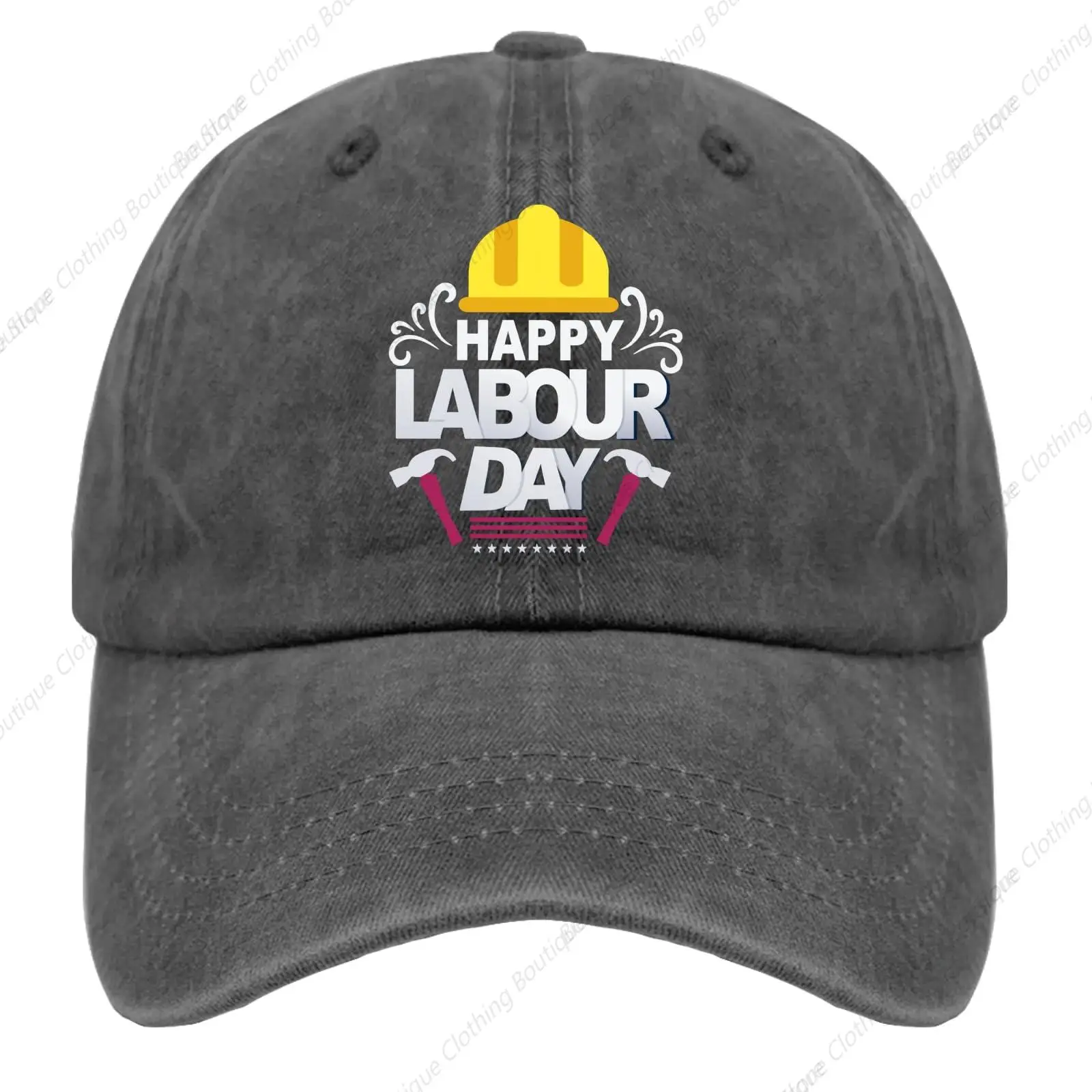 

Happy Labor Day Hats for Mens Baseball Cap Low Profile Washed Dad Hat Breathable