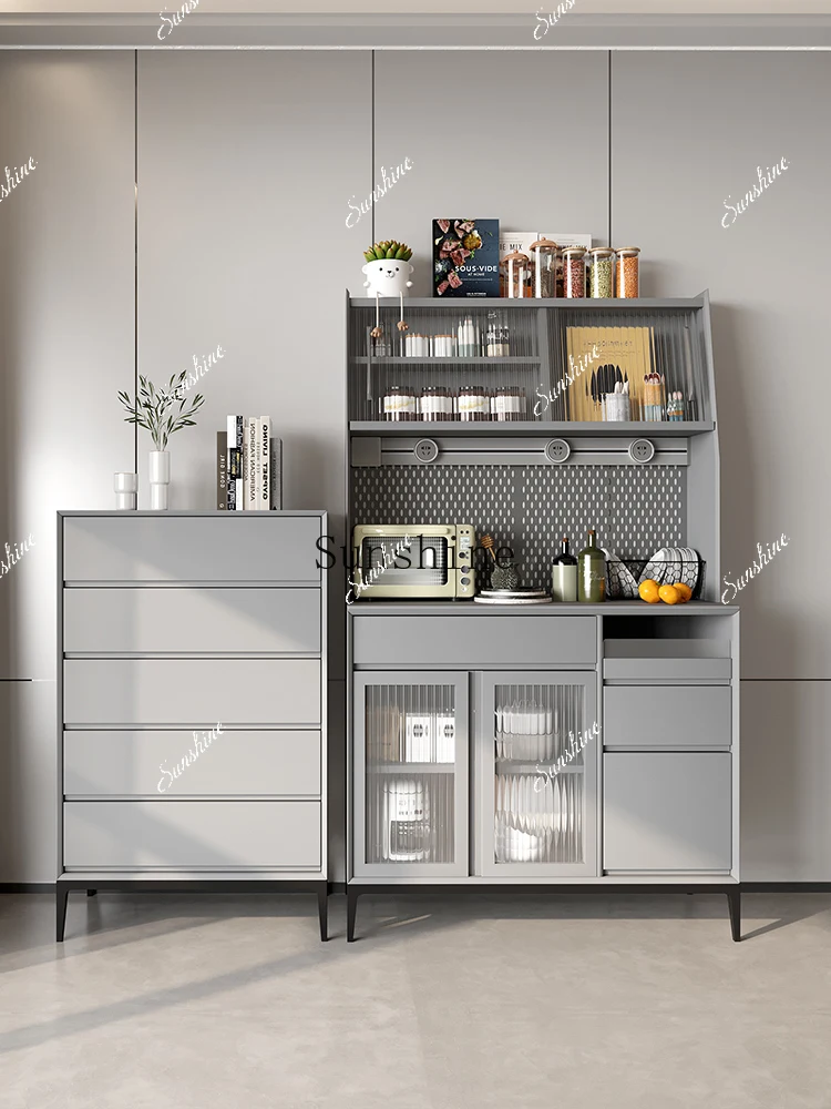 

Italian simple solid wood dining side cabinet integrated against the wall modern household cabinet FT