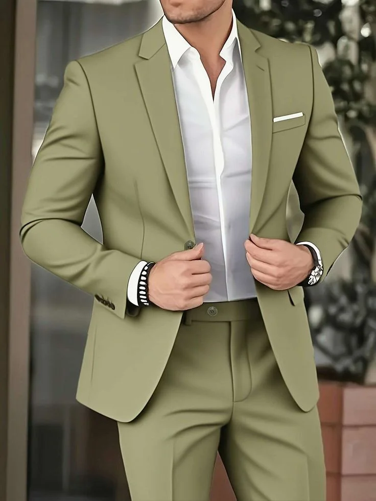

Men's Solid Color Suit Jacket Elegant and Professional Fit